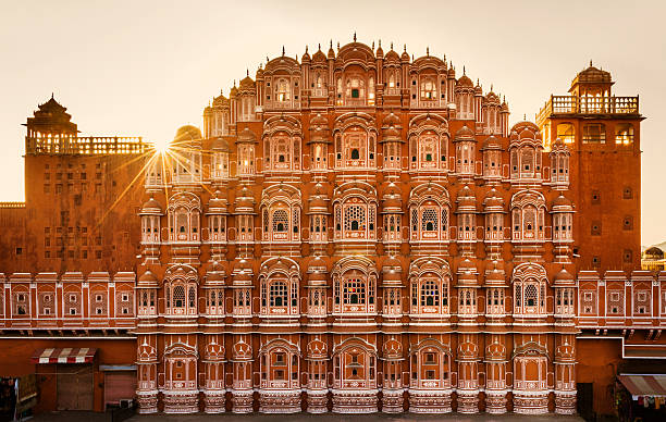 Hawa Mahal Palace of Winds pink sandstone facade, Jaipur