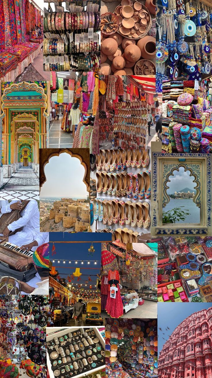 Vibrant textile market in the bazaars of Jaipur, Rajasthan