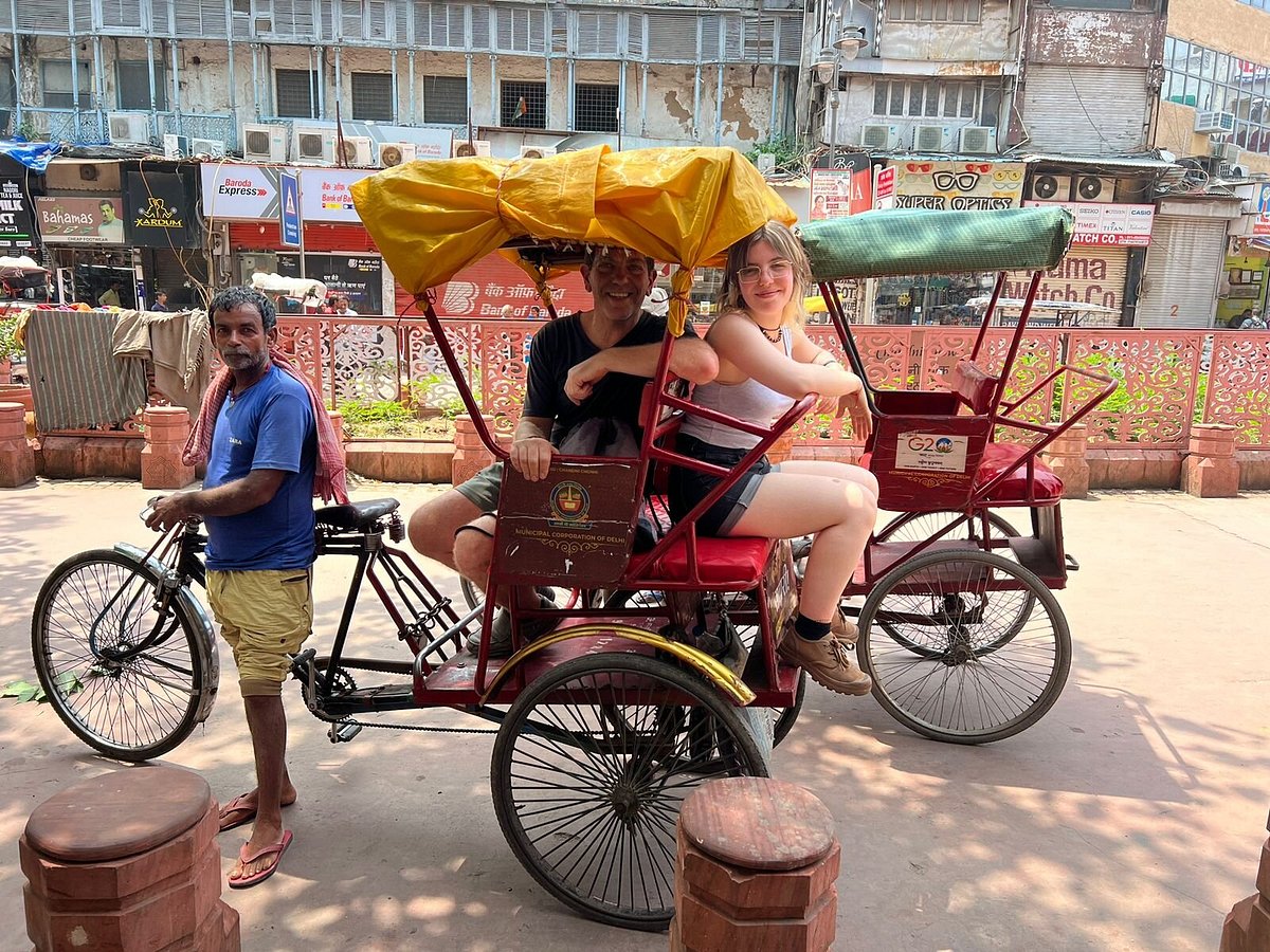 Colourful cycle rickshaw in the lanes of Old Delhi
